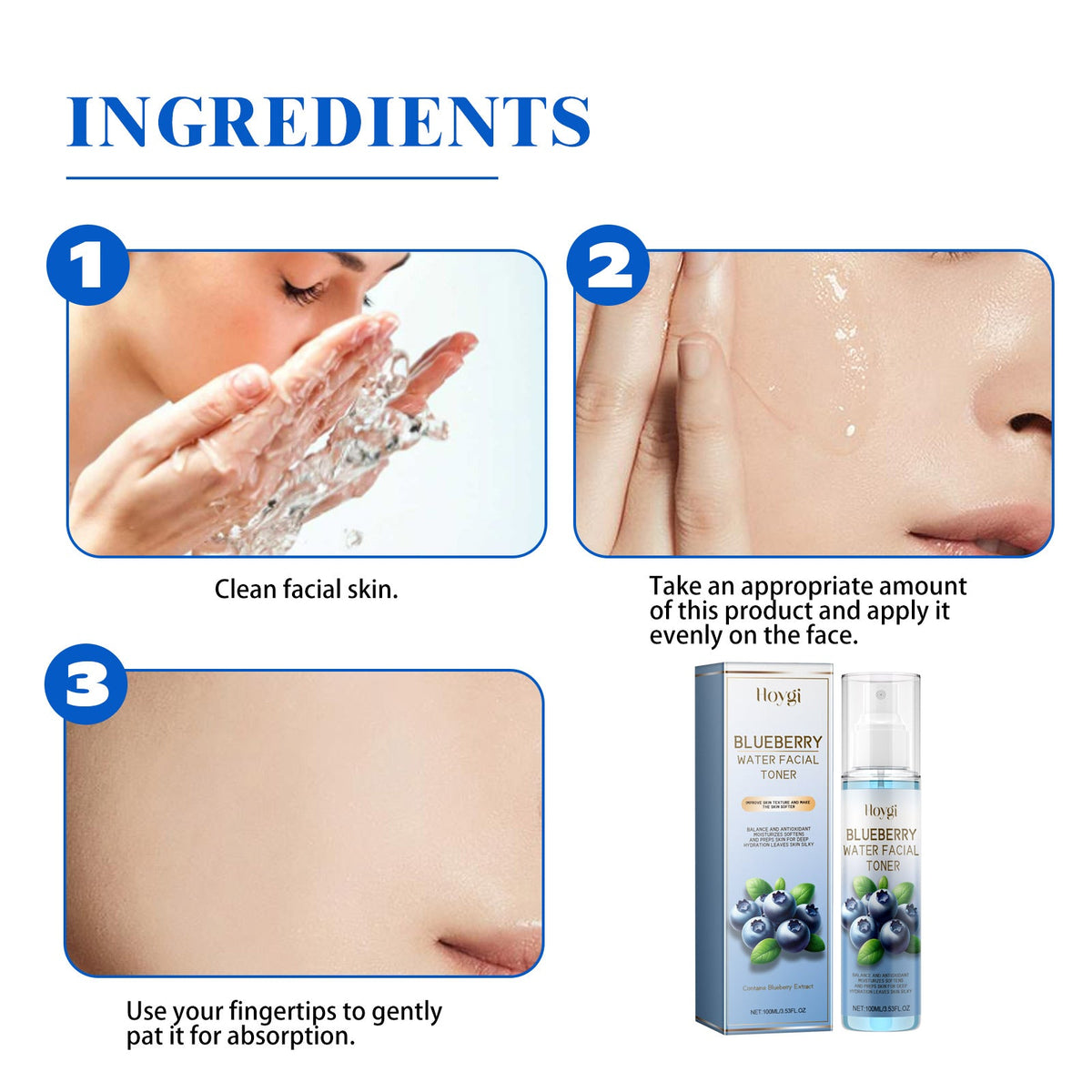 HOYGI Blueberry Toner - Hydrating Antioxidant Face Mist