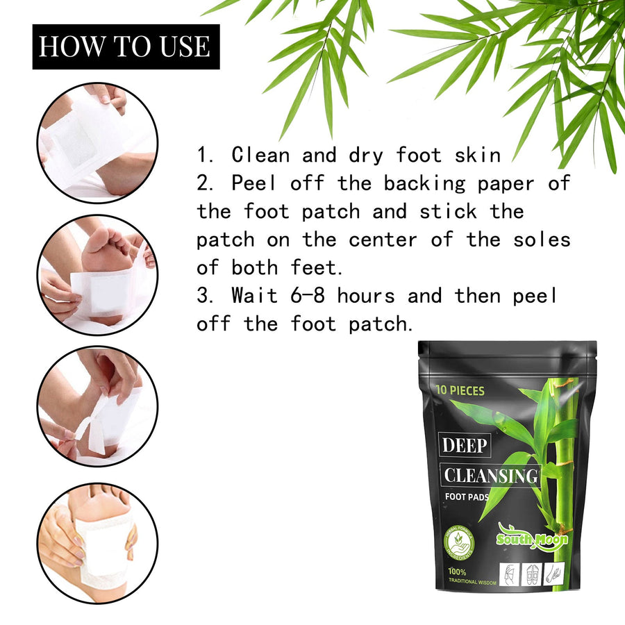 Bamboo Charcoal Foot Pads — Deep Cleansing & Better Sleep