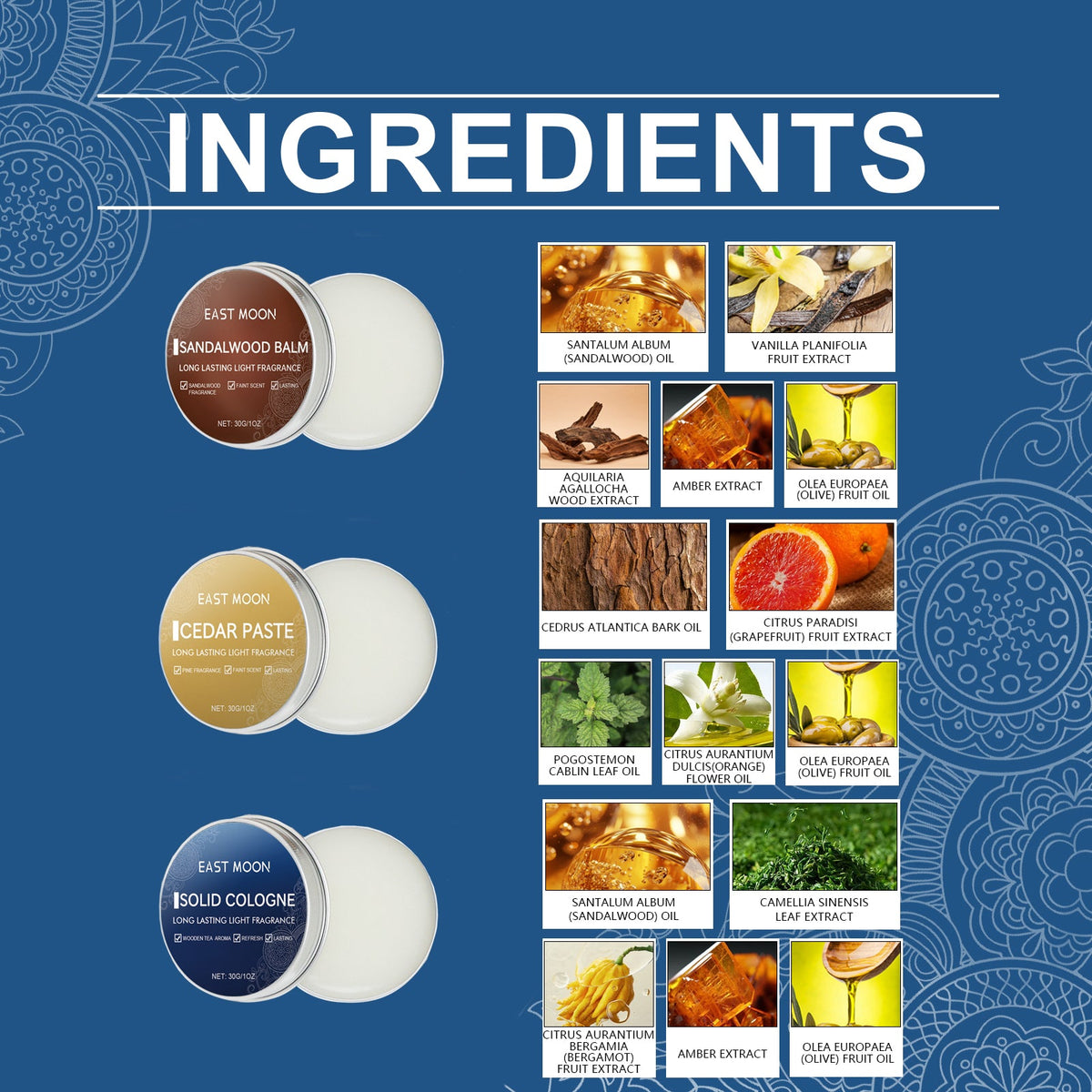 Solid Fragrance Balm for Men, Portable Long-Lasting Scent