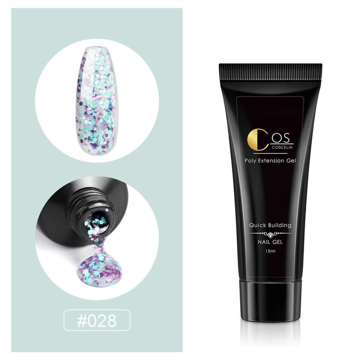 Poly Extension Glitter Gel — Salon Nail Extensions at Home