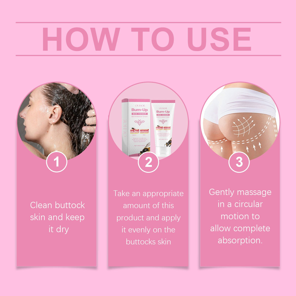Bee Venom Buttock Firming Cream for Skin Elasticity