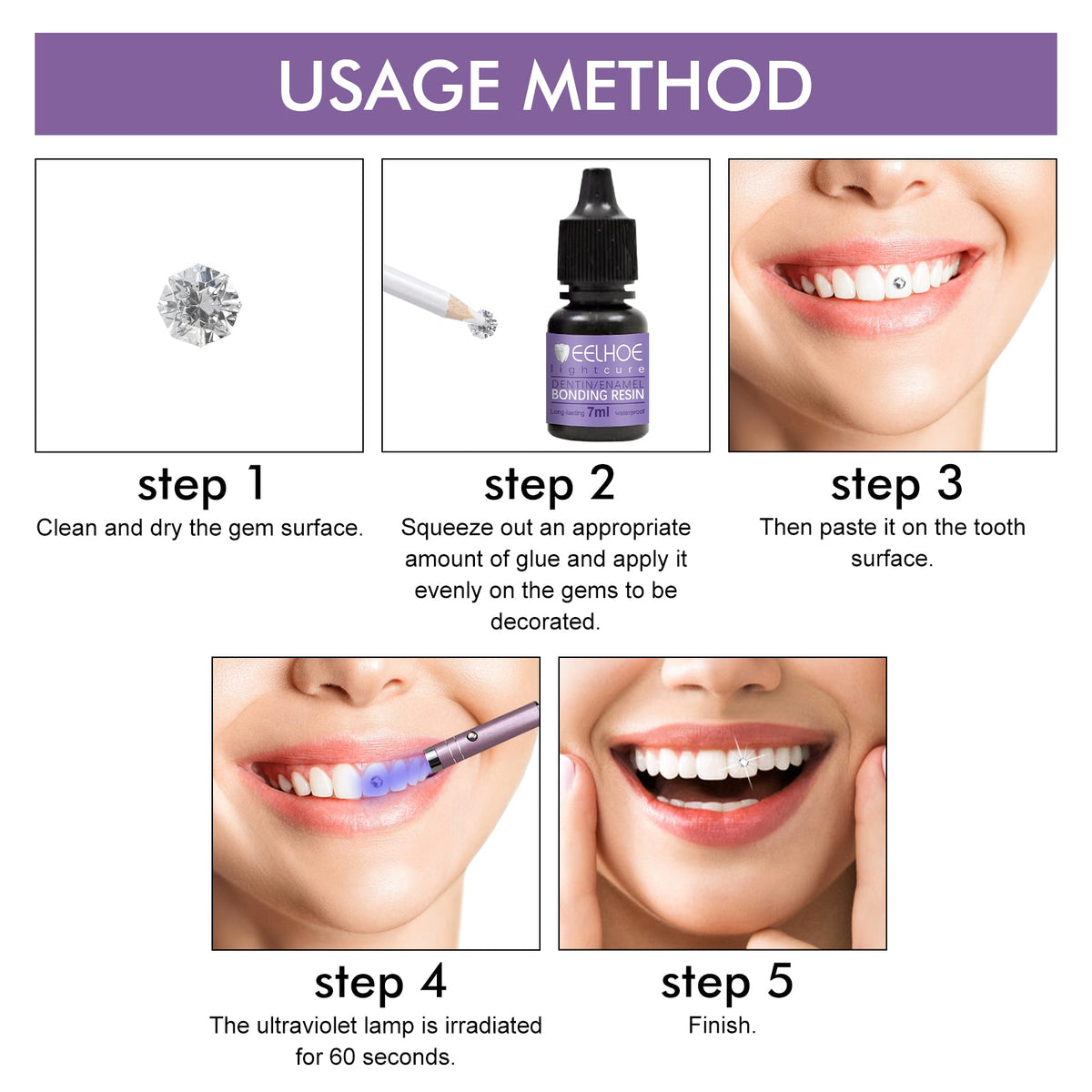Tooth Gem Adhesive — <em>Permanent</em>, Waterproof Bond