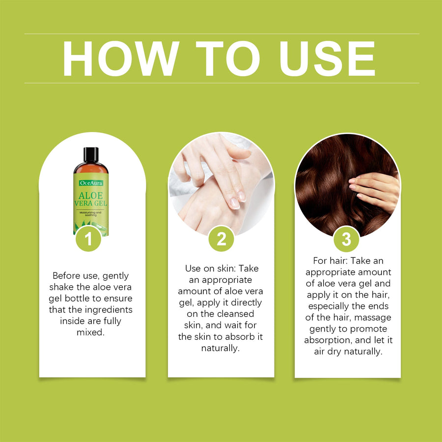 Aloe Vera Gel Moisturizer for Skin, Face, Body & Hair