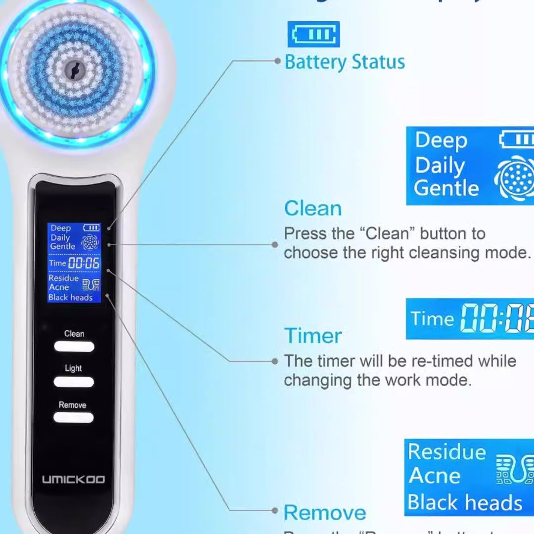 Sonic Facial Cleansing Brush — 6X Better Cleansing in 3 Modes