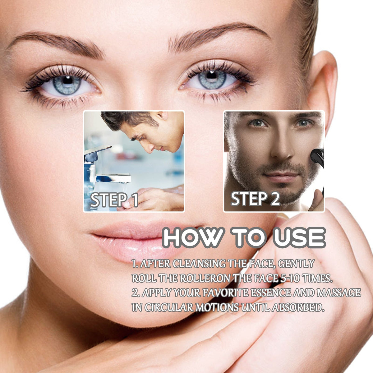 Microneedle Face Roller for Fine Lines & Acne Marks