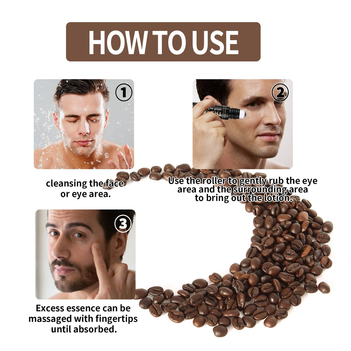 Hydrating Eye Roller for Men - Reduce Dark Circles & Bags