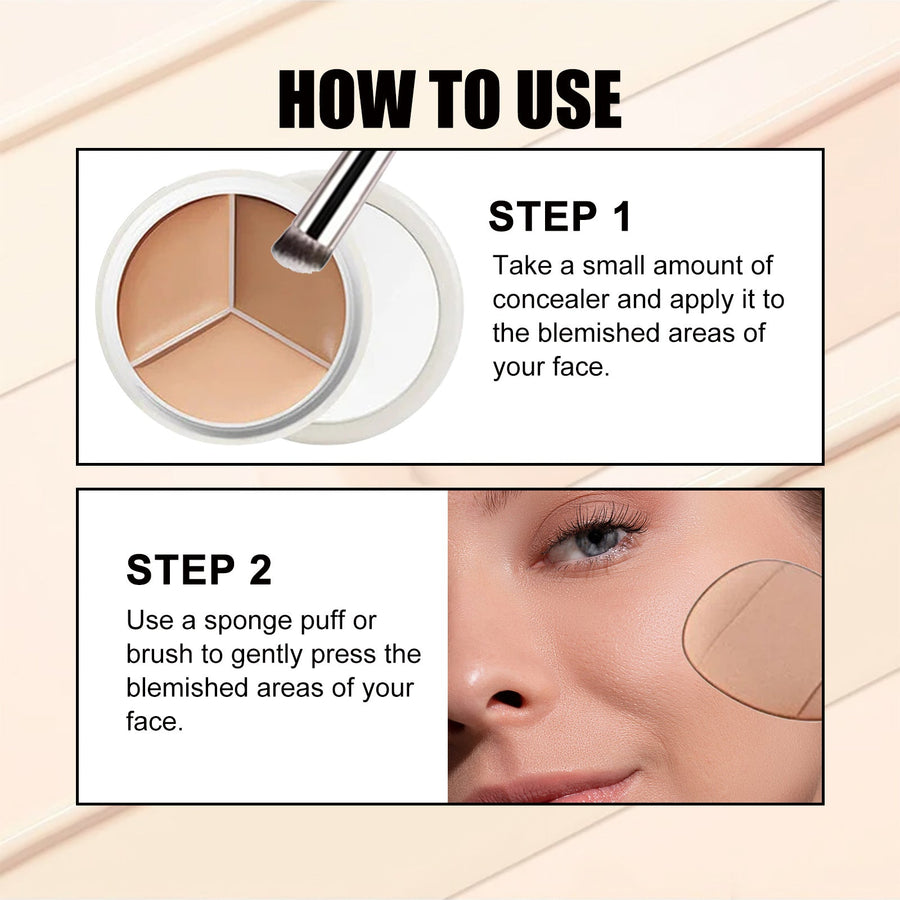 Three-Color Concealer for Dark Circles & Blemishes