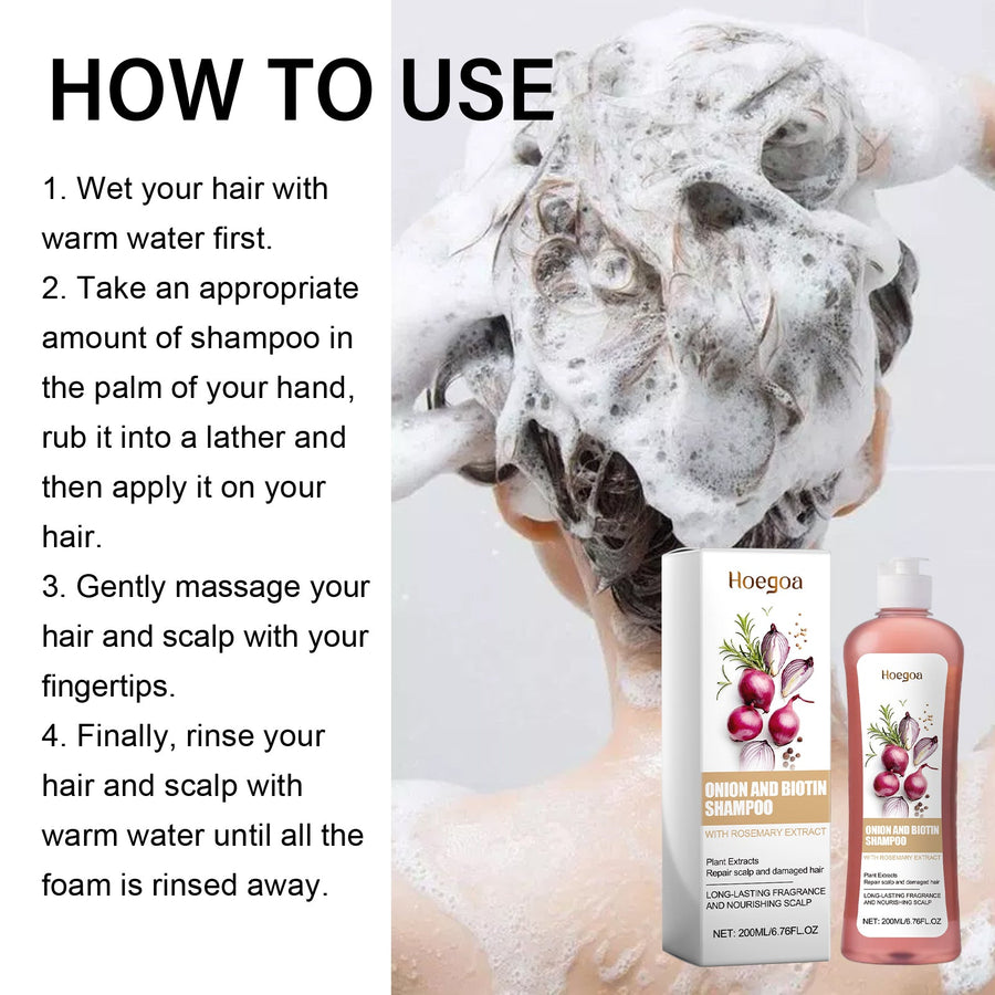 Onion Biotin Shampoo for Scalp Care, Strength & Gloss