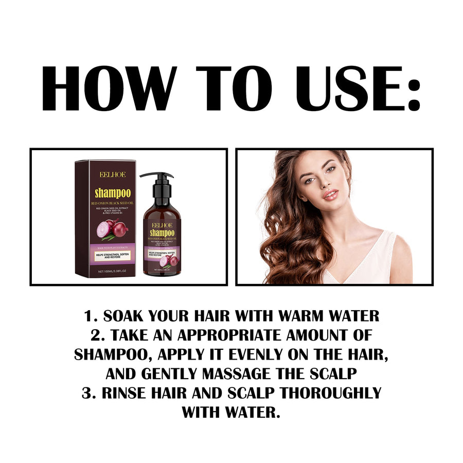 Red Onion Shampoo for Oil Control and Smooth Hair