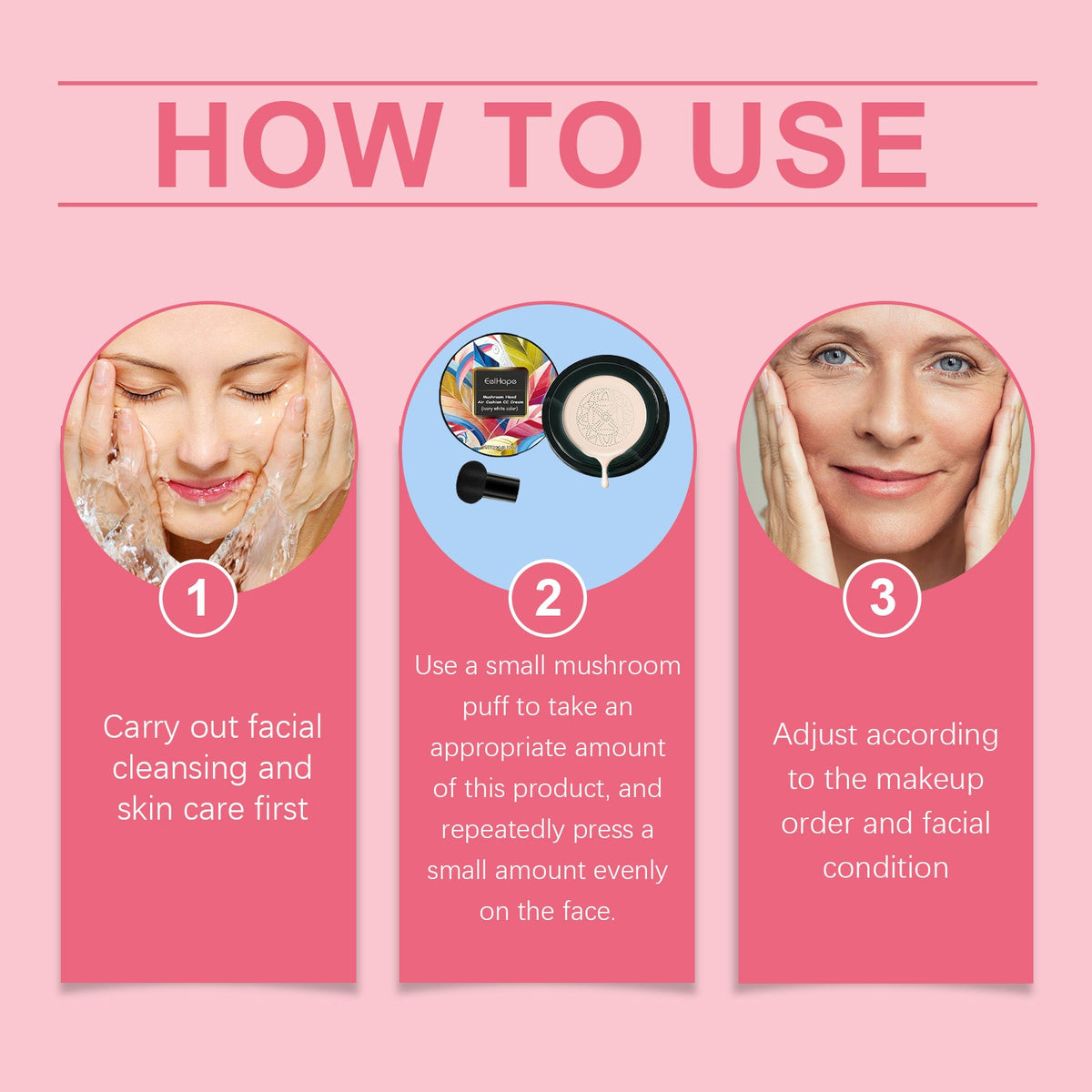 Mushroom Head Air Cushion CC Cream for Even Coverage