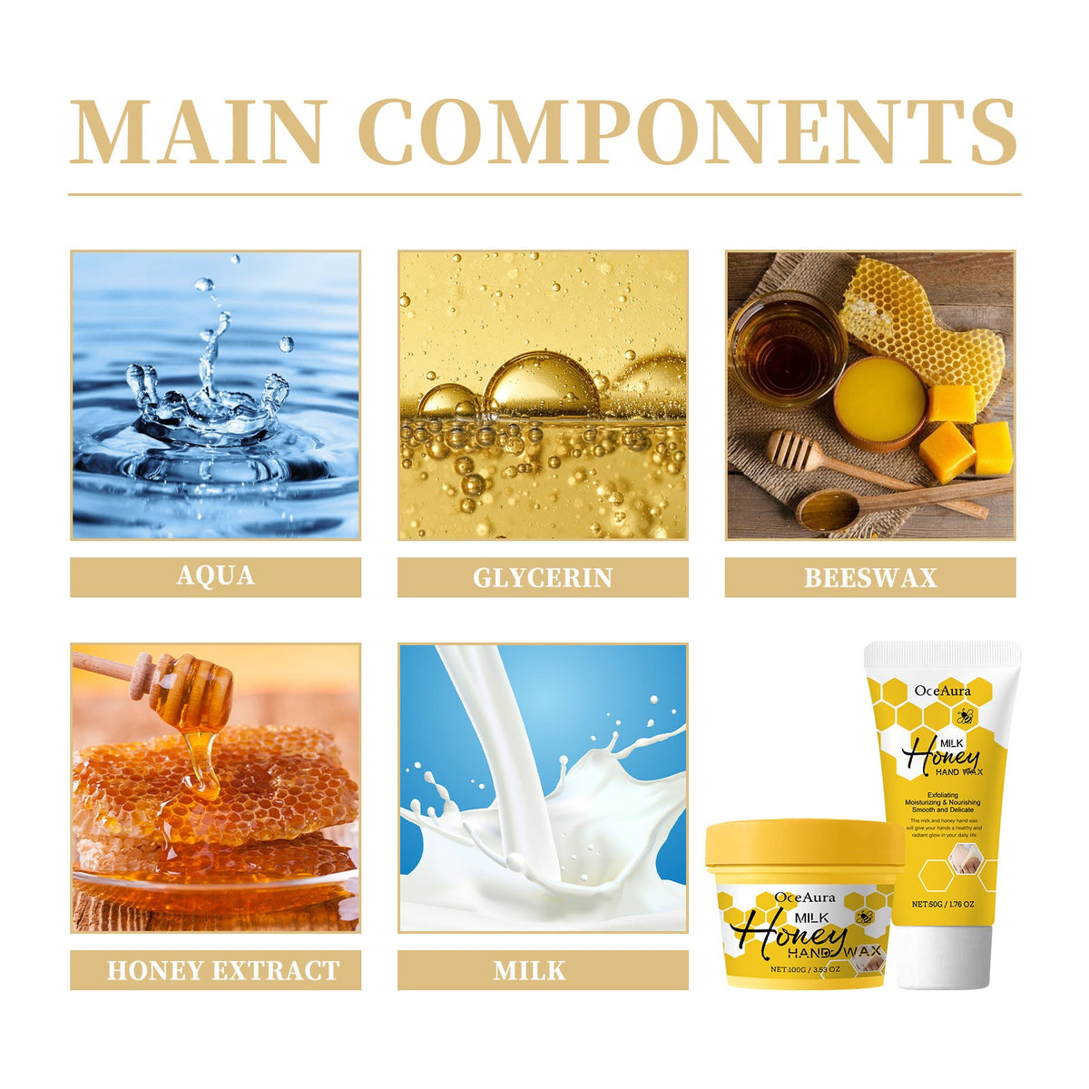 Milk Honey Hand Wax - Exfoliating Hand Cream for Dry Skin