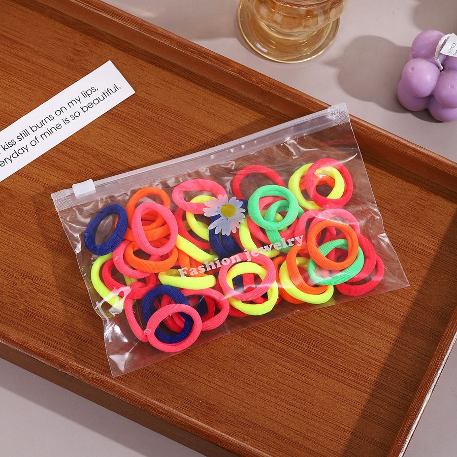Children's Hair Loops: 50 Colorful 3cm Hair Ties