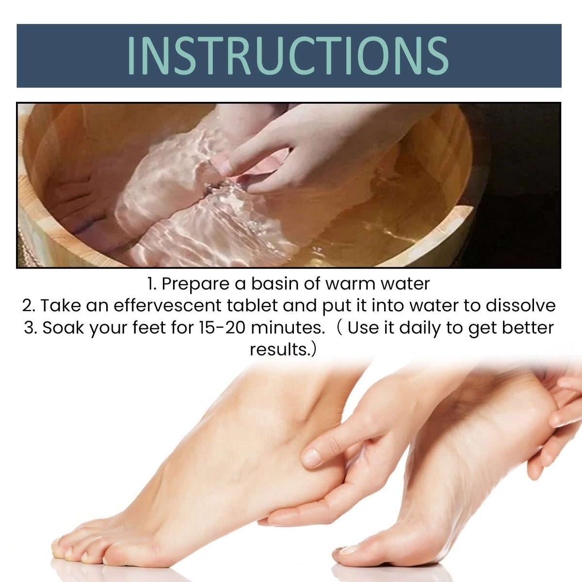 Herbal Effervescent Foot Soak Pills for Tired Feet