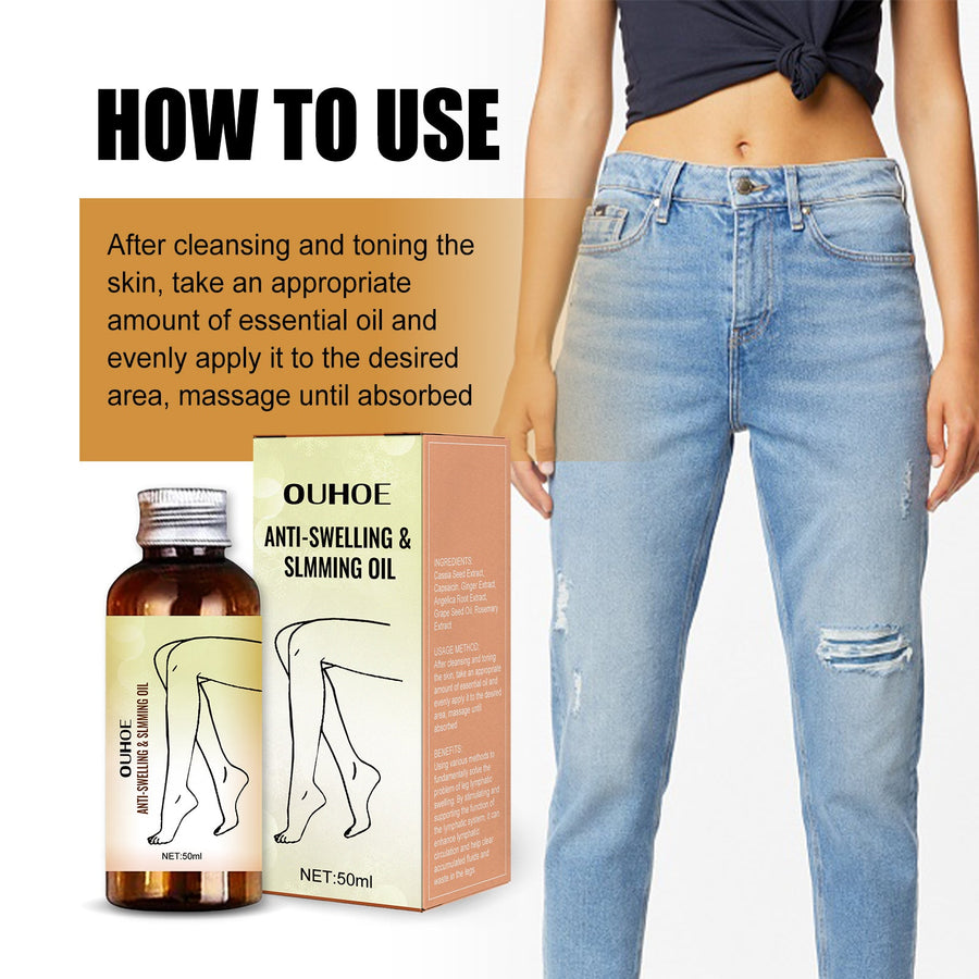 Lymphatic Drainage Body Oil — Visible Leg Slimming in 1–4 Weeks