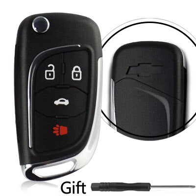 Car Key Shell Replacement Kit — Flip Remote for Chevy
