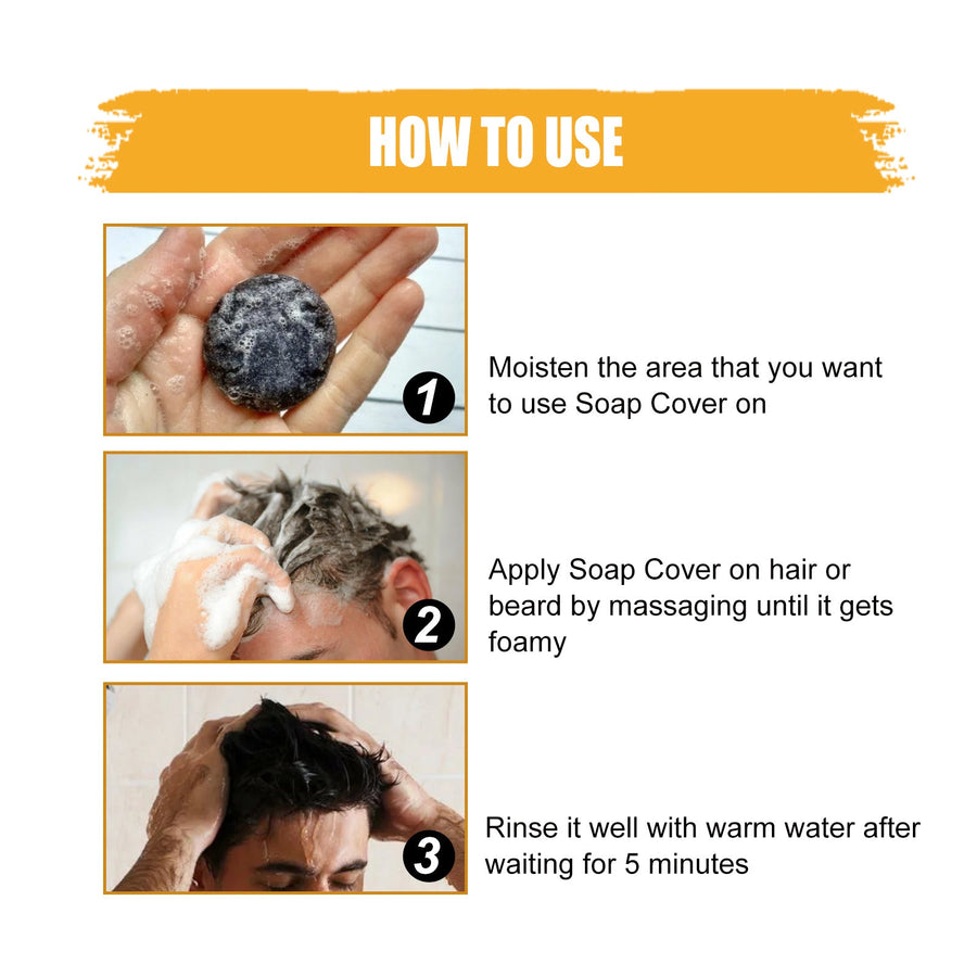 Men’s Grey Coverage Shampoo Bar for Darker-Looking Hair