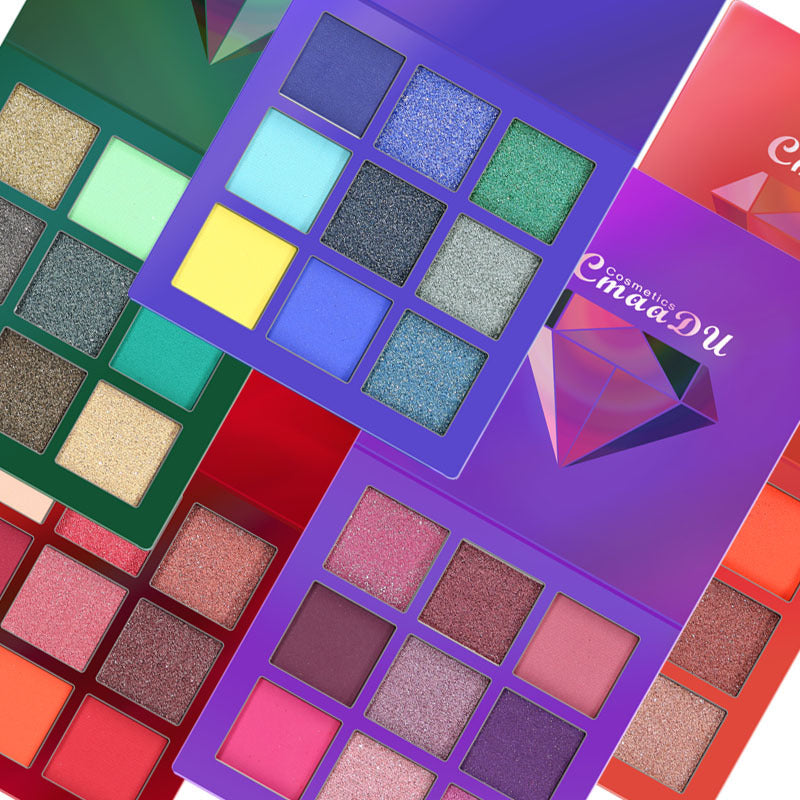 9-Color Diamond Shine Eyeshadow Palette for Bold Looks
