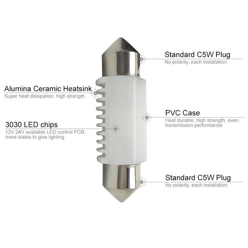 LED Festoon Bulb – Bright White Interior Car Light, Exact