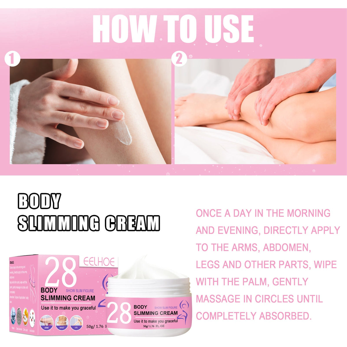 Body Slimming Cream for Firmer Arms Waist Hips Legs
