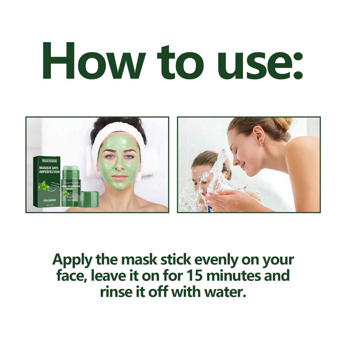 Green Tea Acne Mask Stick - Oil Control & Clean Pores