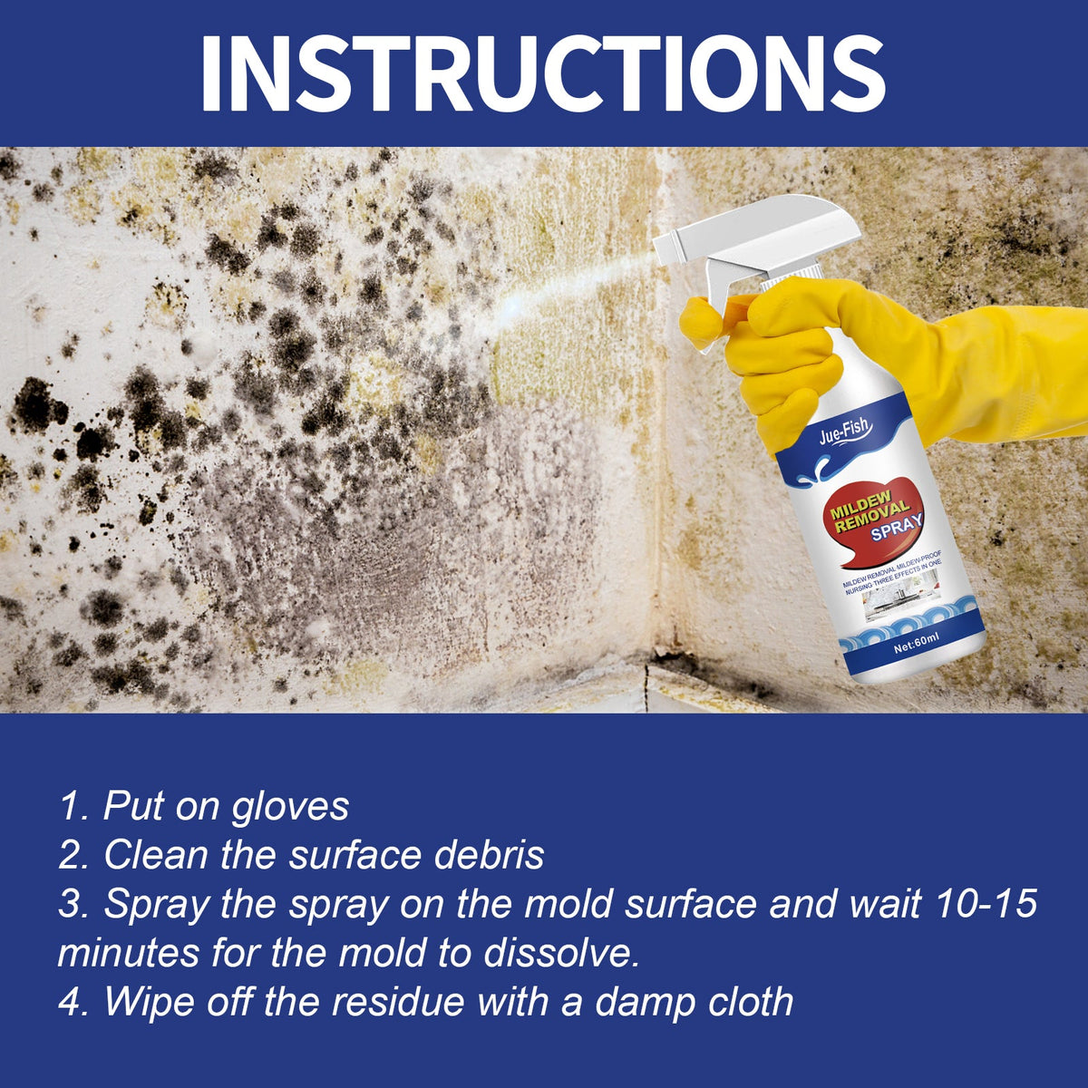 Mildew Removal Spray — Erase Black Mold, No Scrubbing