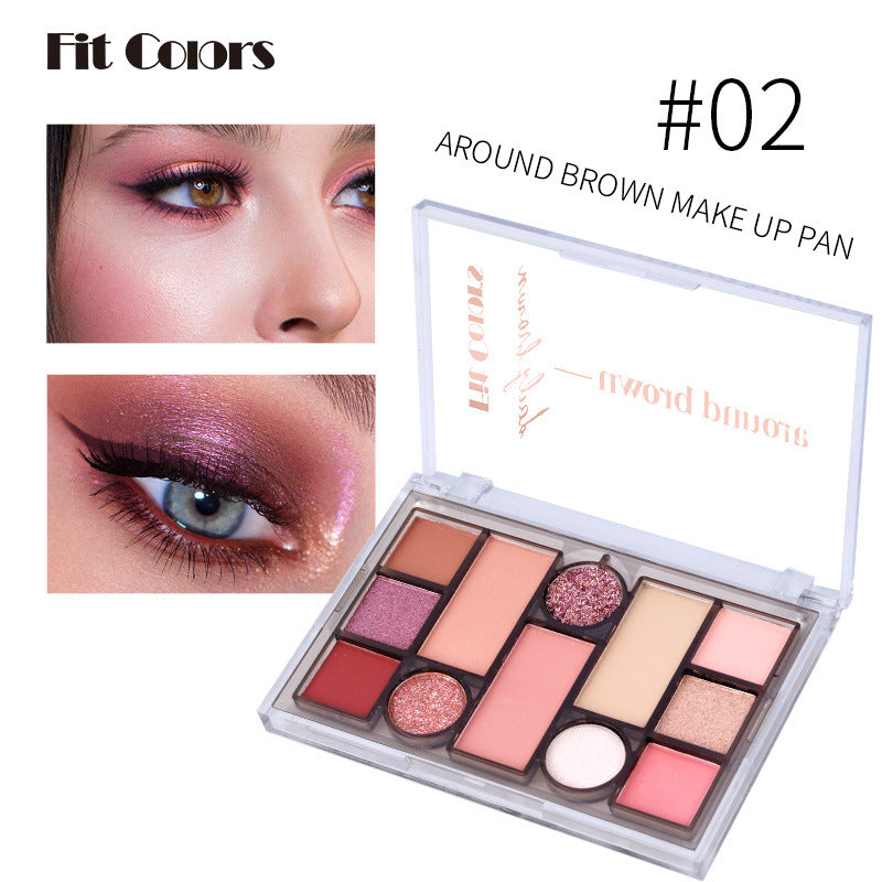 12-Color Makeup Palette for Warm Eye and Face Looks