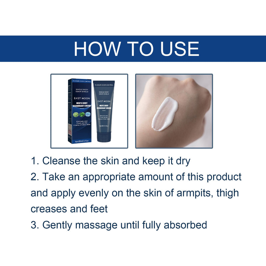 Men's 72-Hour Whole Body Deodorant Cream, Odor Shield