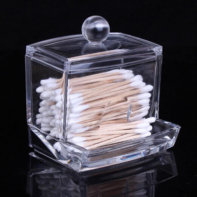 Cotton Swab Holder — Crystal Organizer with Side Slot
