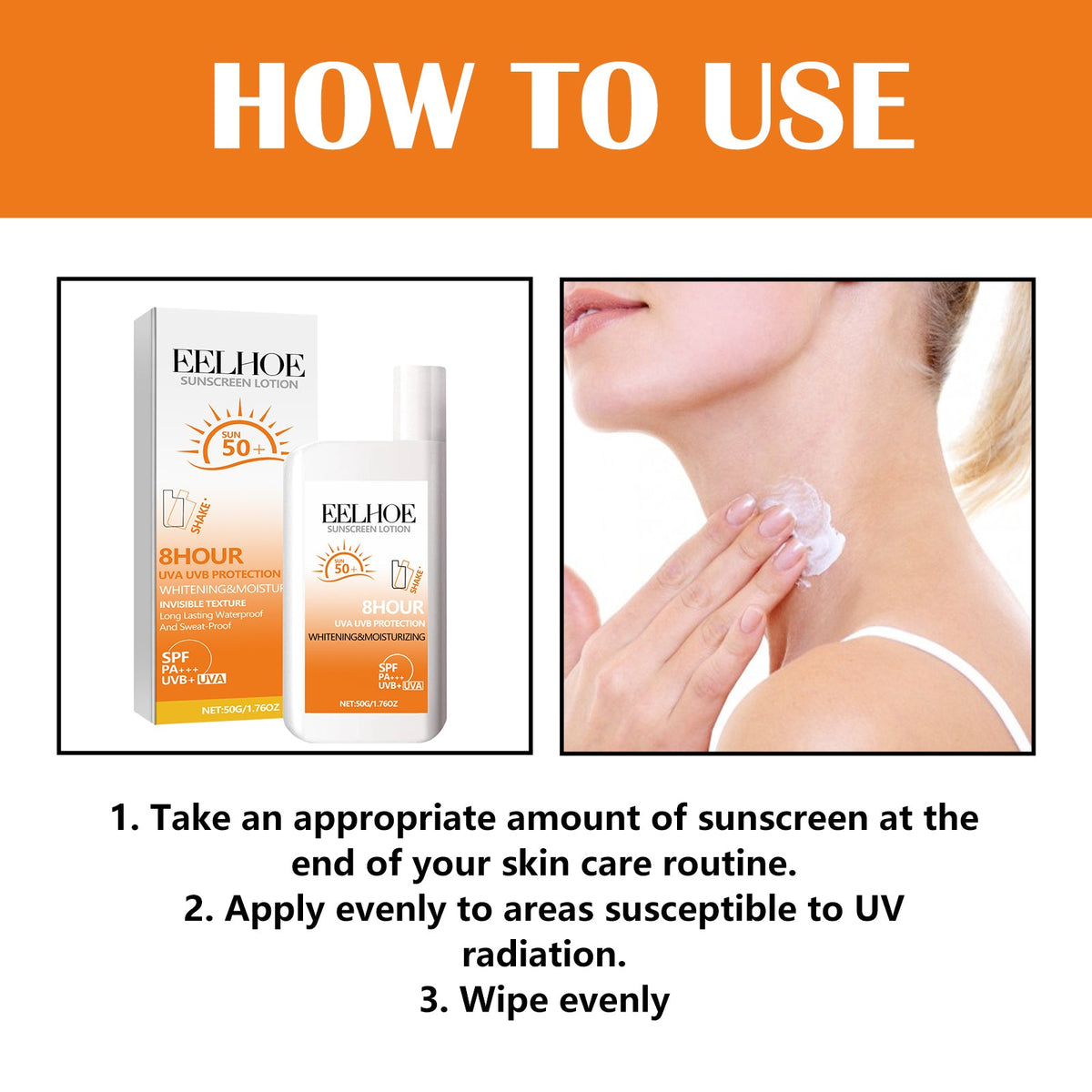 SPF 50+ Sunscreen Lotion — Hydrating, Non-Greasy UV Protection