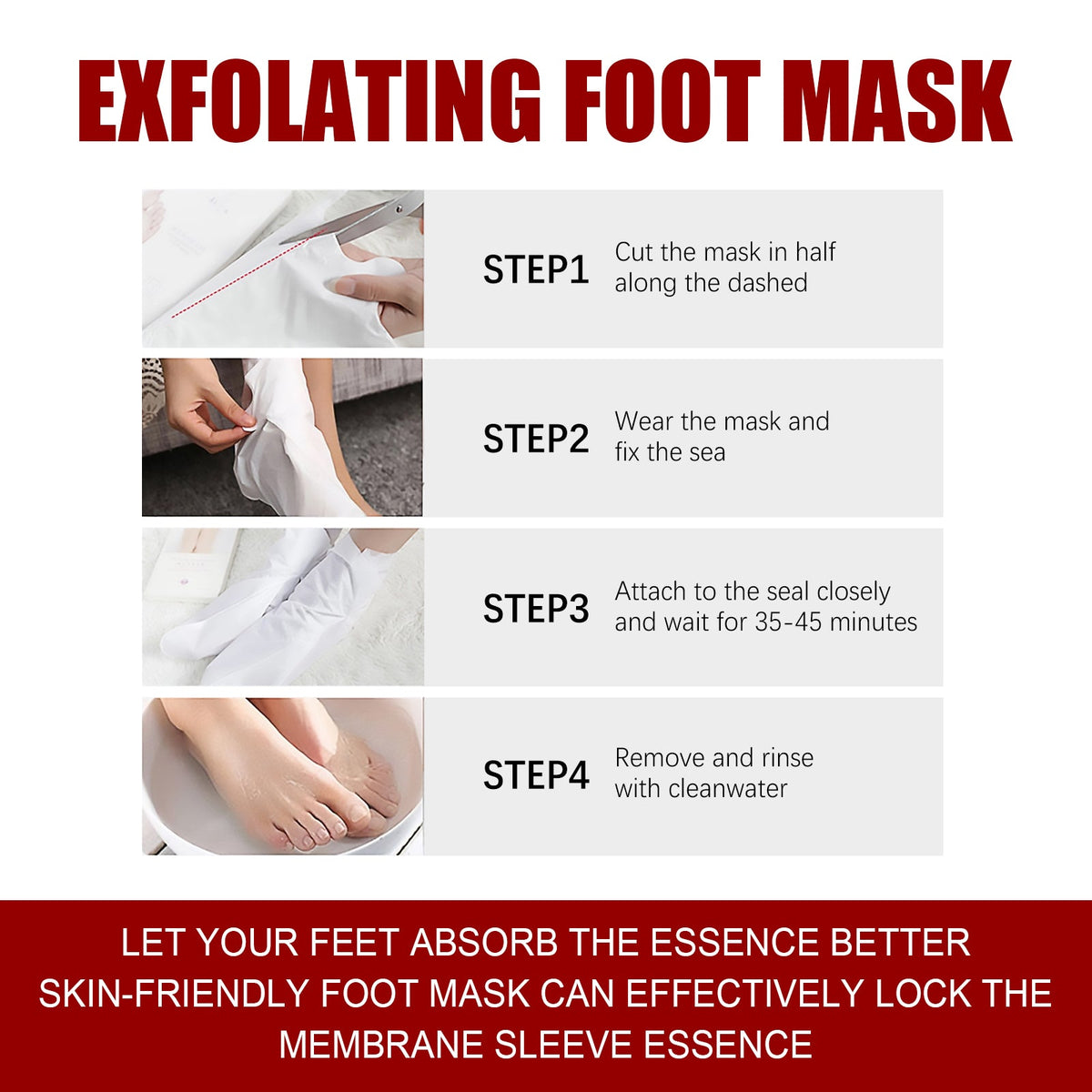 Exfoliating Foot Peel Mask for Soft Smooth Feet Fast