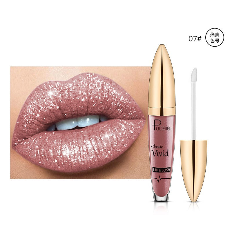 Lip Gloss — Diamond Glitter, Vivid High-Shine Color