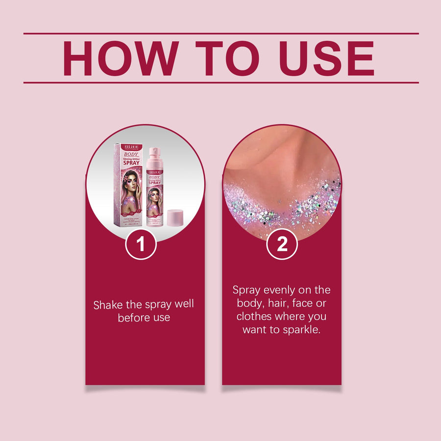 Body Glitter Spray for Waterproof, Lasting Radiance