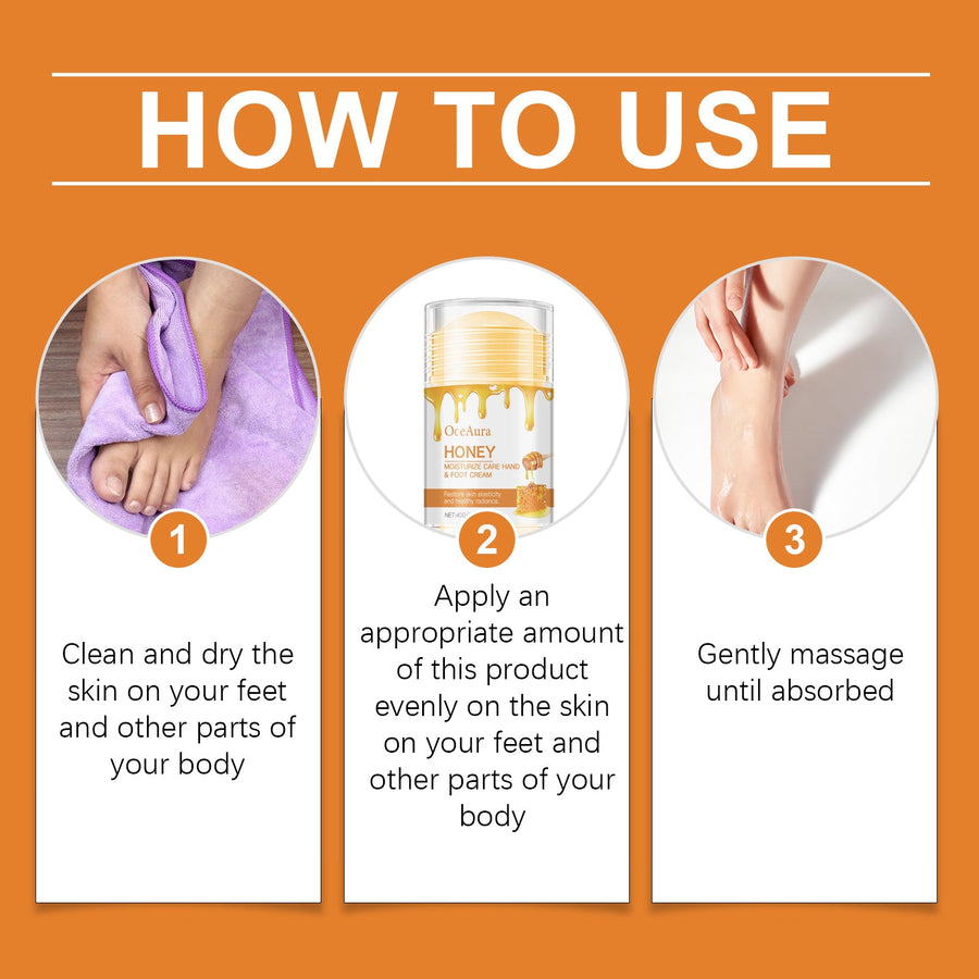 Honey Foot Cream for Cracked Heels & Dry Skin Repair