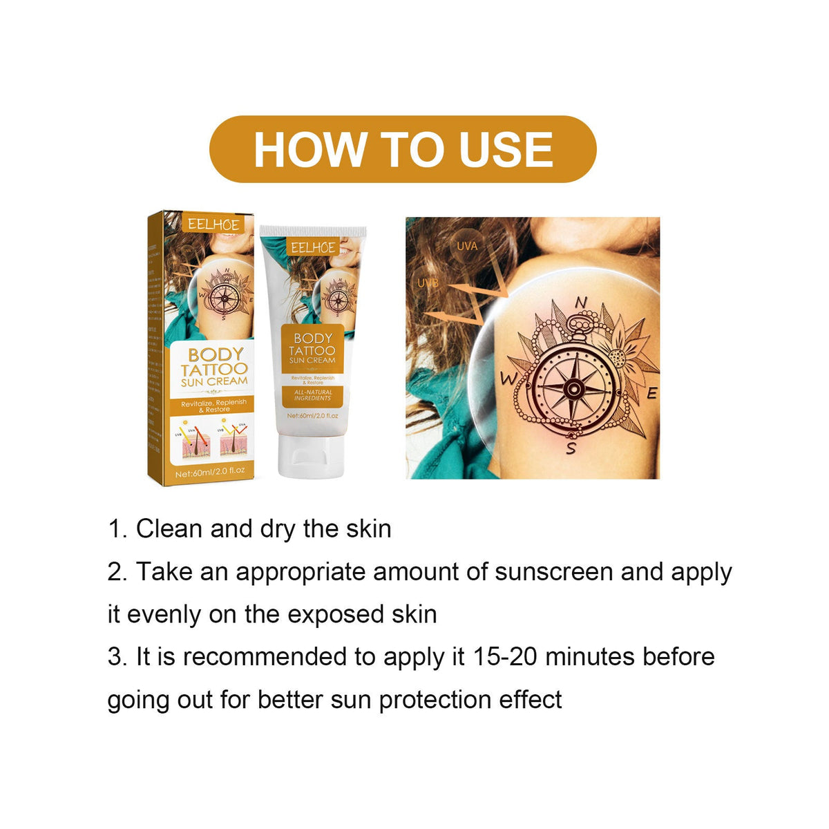 Tattoo Protection Cream for UV Fading & Moisture