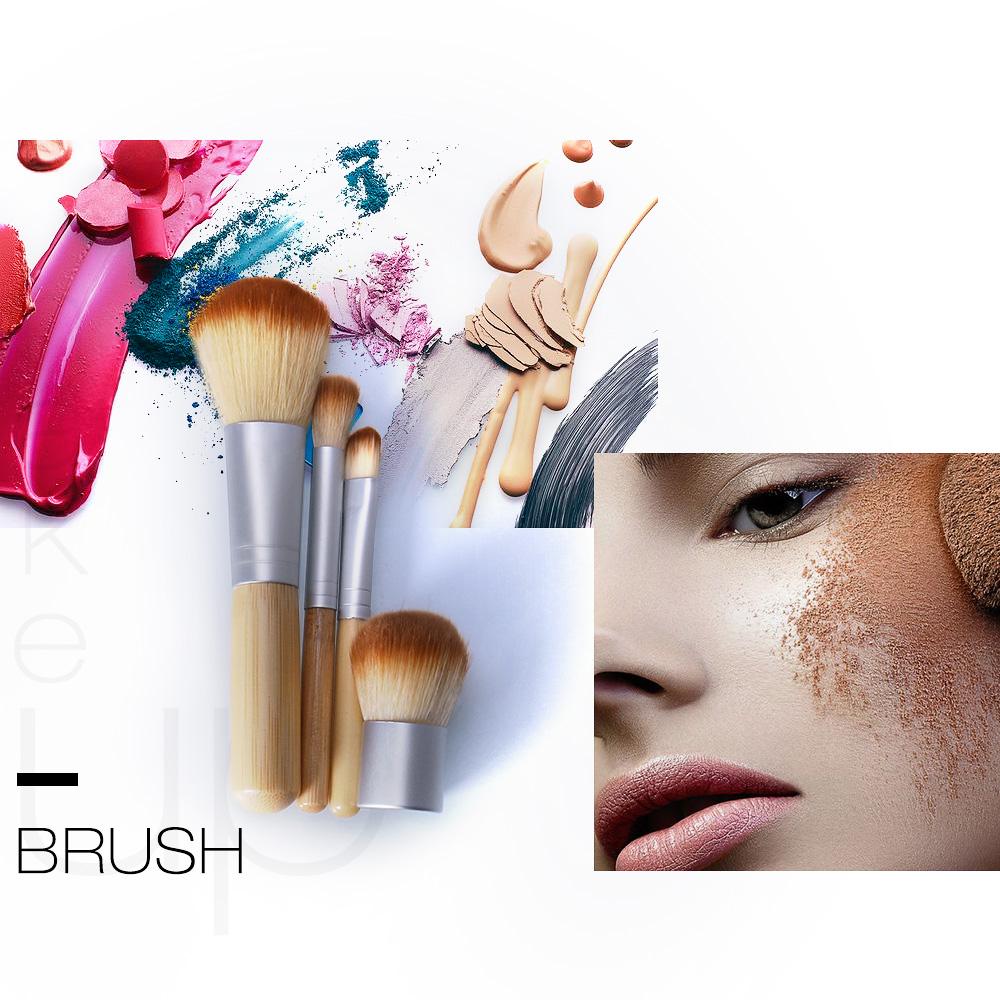 4-Piece Bamboo Makeup Brush Set — Flawless Foundation