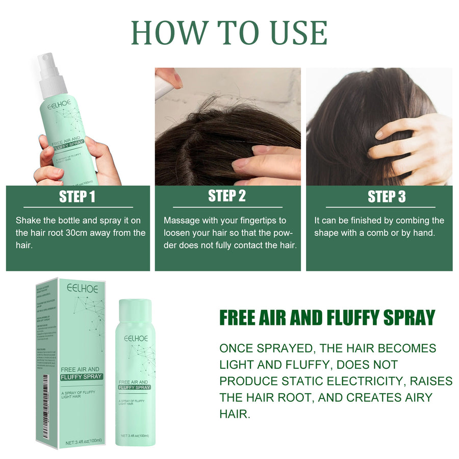 No-Wash Dry Hair Spray for Oily Roots & Fluffy Volume