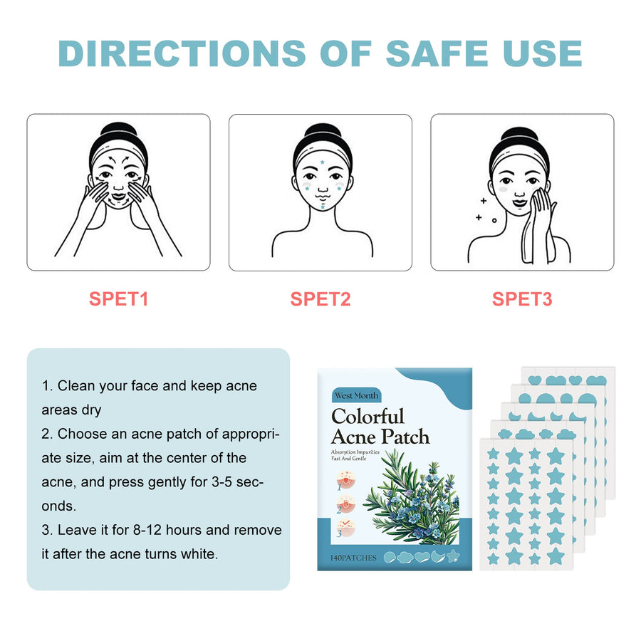 Colorful Acne Patches — Gentle Botanical Hydrocolloid