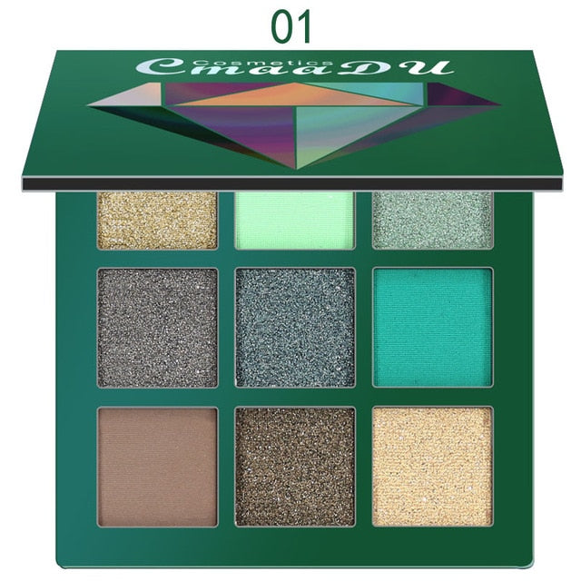 9-Color Eyeshadow Palette for Bold, Colorful Looks