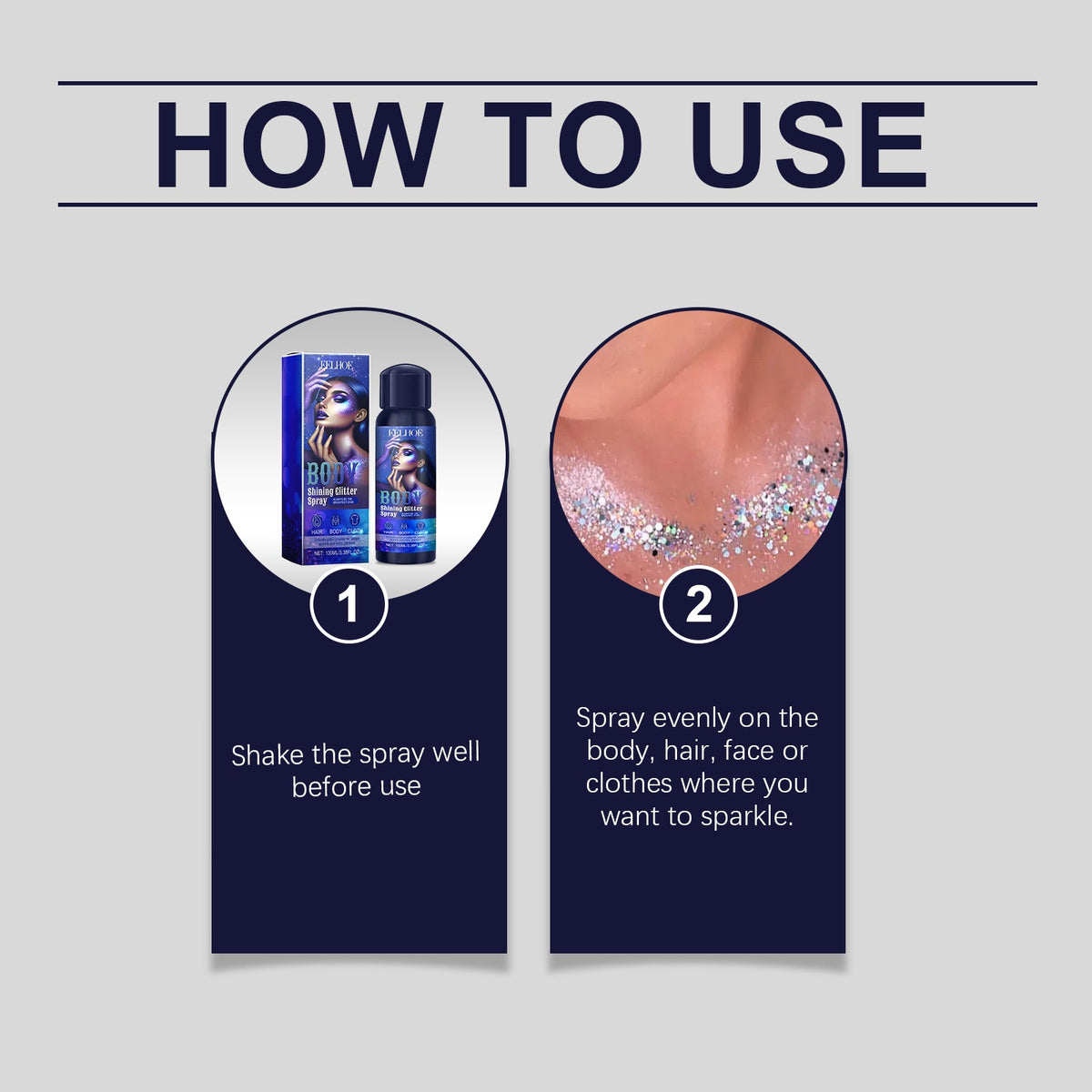 Glitter Spray Highlighter for Hair, Body & Clothing
