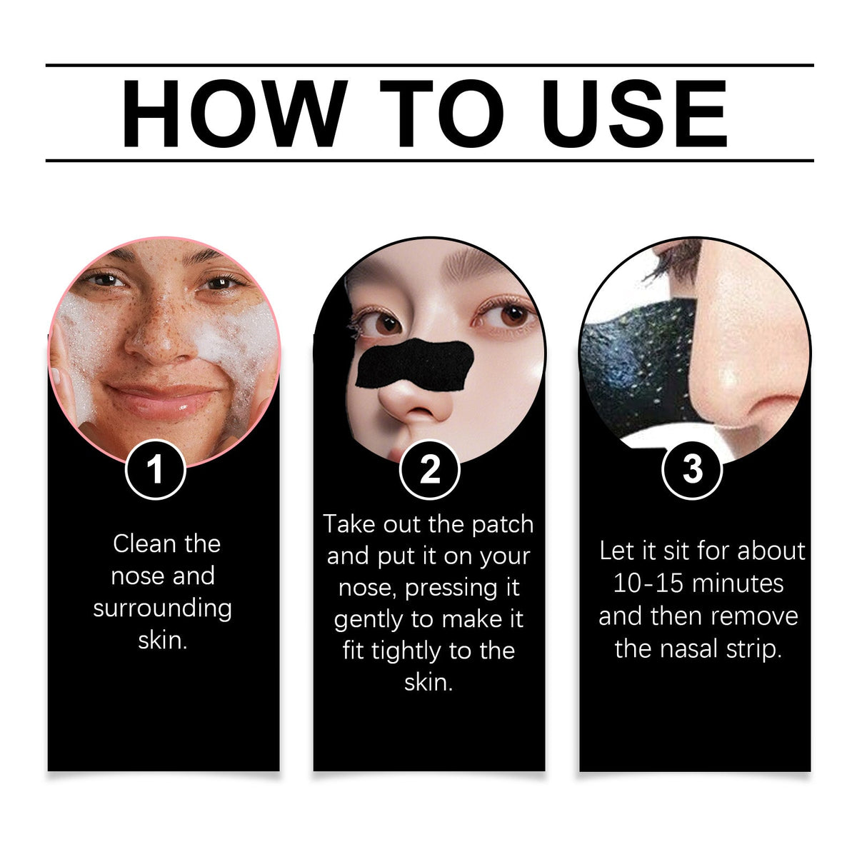 Charcoal Nose Strips for Blackhead Removal, 10-Pack