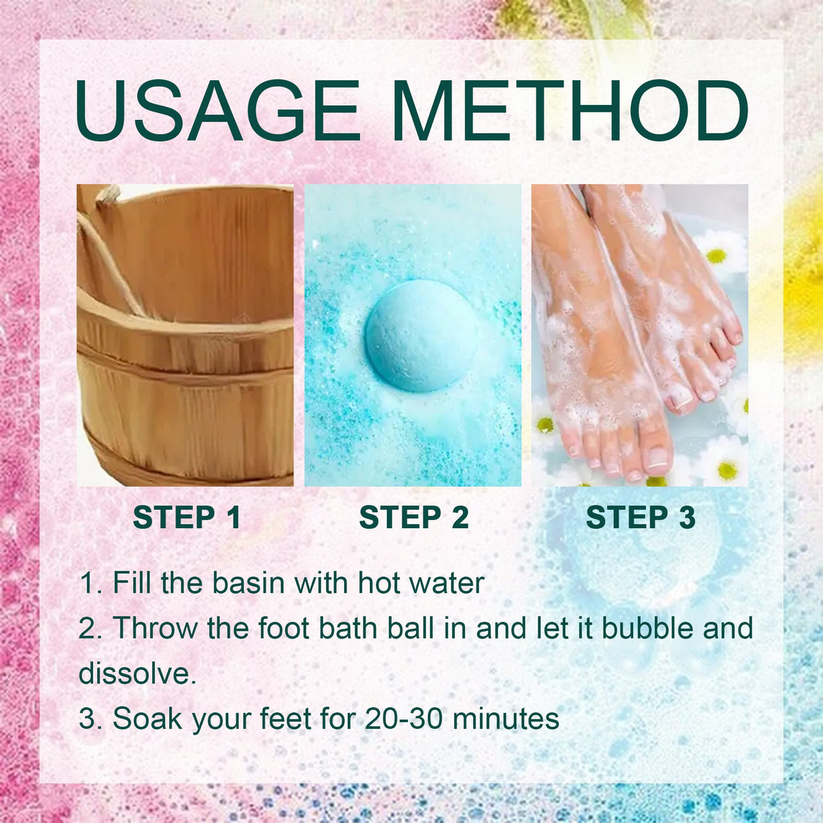 Ginger Foot Bath Ball Set for Cold, Odor & Sleep