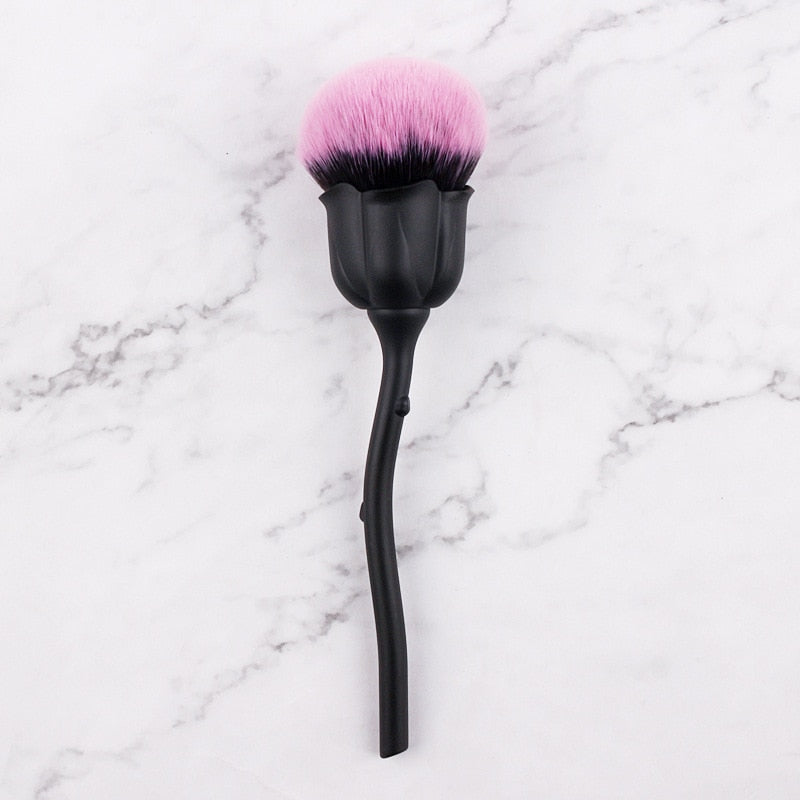 Rose Nail Dust Brush Set — Soft, Fluffy Flower-Shaped Bristles