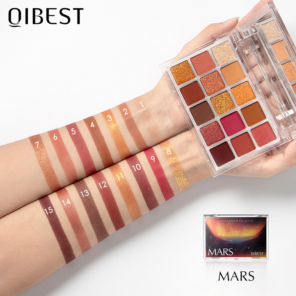 15-Color Eyeshadow Palette for Matte & Glitter Looks