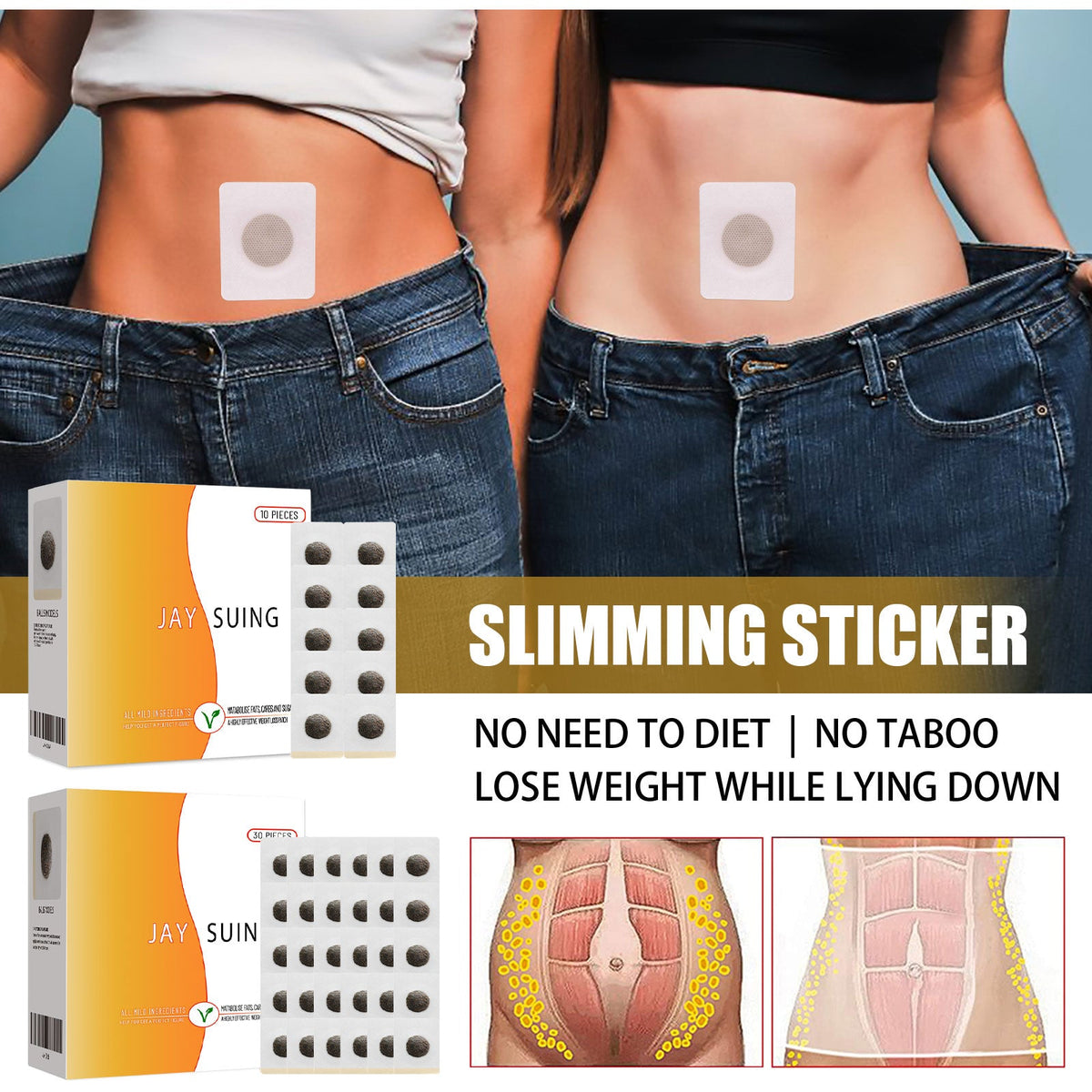 Lazy Body Sculpting Patches for Belly and Thigh Toning