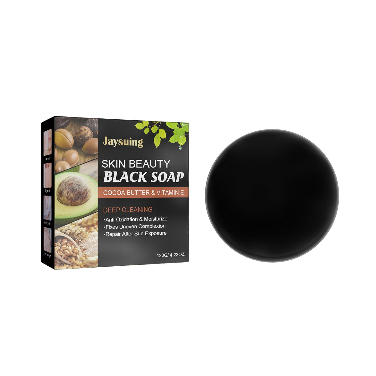 African Black Soap Bar for Acne-Prone Skin & Body