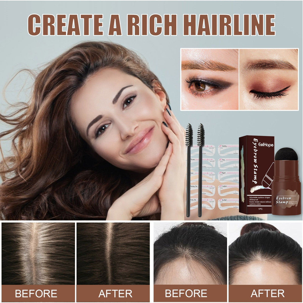 Eyebrow Stamp Kit for Fast, Natural-Looking Brow Shape
