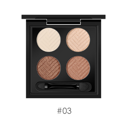 4-Color Eyeshadow Palette for Dimensional Eye Makeup