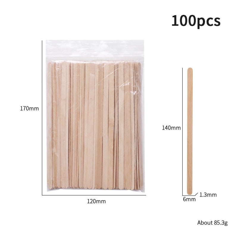 Wax Applicator Sticks 100-Pack — 8 Sizes for Precise Hair