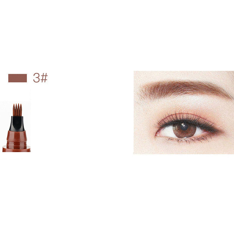Four-Tip Eyebrow Pencil for Natural Hair-Like Strokes