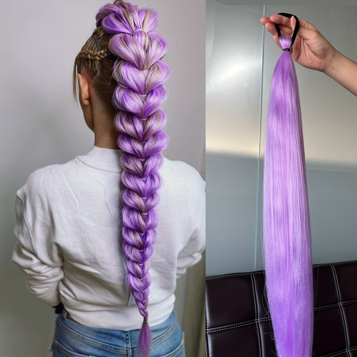 Colorful Ponytail Hair Extensions — Instant Braid Makeover